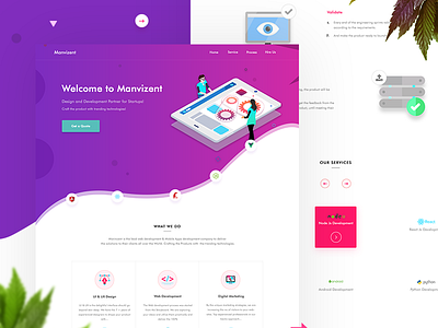 software agency Landing Page gradient illustration landing page mockup new site trend ui web