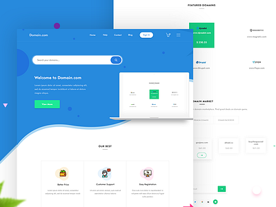 Domain register landing page by Praveen N on Dribbble
