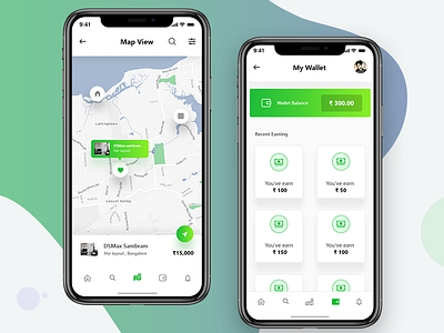 House rental app IphoneX- Green Version 2 app clean house house rent ios iphonex map minimal ui wallet