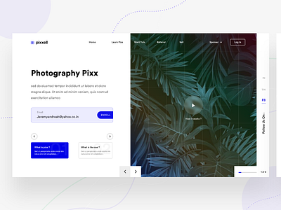 Web header landing page