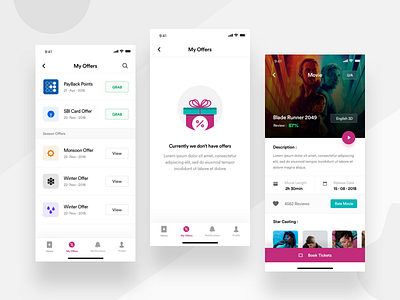 Movie ticket booking app app cinema detailed movie page empty ios iphonex movie movie app offers theatre ticket booking ui