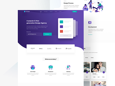 Software agency landing page app clean colors design designers development dribble invite gradient illustration invite landing page minimal mockup mockup design new research trend ui uiux web