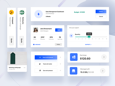 dashboard Elements Sample cards clean community dashboard data design designer elements freelance gradient landing page minimal mockup new profile trend ui ux web work