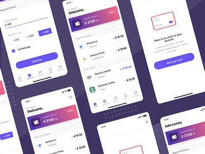 Payment app screens analytics app clean data design dollar gradient ios landing page minimal money pay payment paypal paytm transactions transfer ui upi wallet