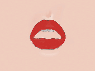 red lips drawing