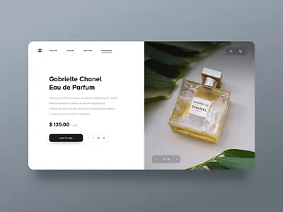 Chanel - Product detail page branding chanel concept design detail digital landing minimalistic page parfum product shop simple typography ui web