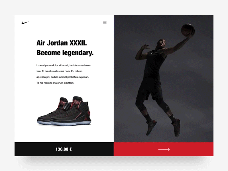 Air Jordan Landing Page animation branding concept design digital jordan landing motion nba page shoes ui ux web westbrook