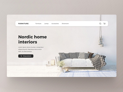 Furniture Homepage design digital furniture header home homepage interior living navigation nordic shop sofa ui web