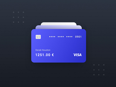 Digital Visa Card Visualization account bank card credit debit design digital flat gradient icon illustration minimal typography ui vector visa web