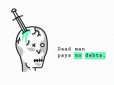 No Debts dead debt illustration man skull