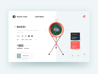 Gucci Table Online Shopping UI Concept