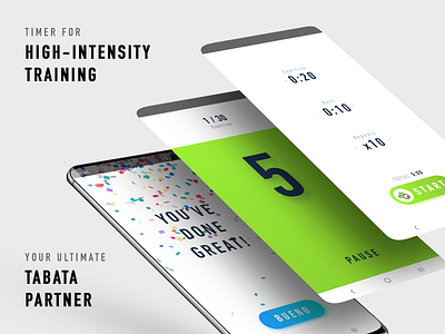 Workout Timer App android fitness fitness app gym gym app health healthcare hiit mobile product design sport sports tabata timer ui workout