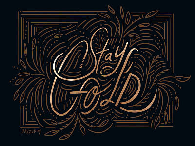 Stay Gold black and gold floral floral illustration font gold identity illustration lines luxury metallic ornate type typography