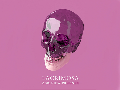 Lacrimosa Zbigniew Preisner 3d cover dark dark art glass gold teeth milenial pink minimal photoshop pink render skull