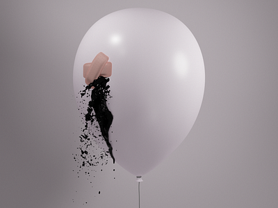 Patch 3d 3d design abstract art balloon black dark digital ink liquid minimal paint white