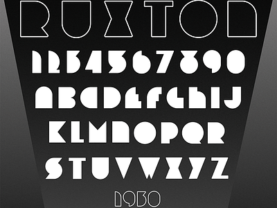 Ruxton Typeface 1920s 1930s art deco letters no counters poster typeface typeface. lettering