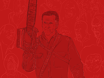 Ash vs Evil Dead (work in progress) comedy digital drawing horror illustration tv