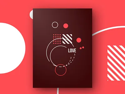 Love Poster abstract branding design figma design figmadesign love poster poster art poster design red typography valentine valentine day vector warmup weekly warm up weeklywarmup