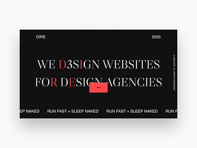 Dire Design Agency figma hero hero banner hero section madewithfigma typography typography design ui uidesign web web design web designer website website design websitedesign