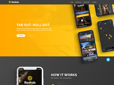 RadTab app design iphone ui web