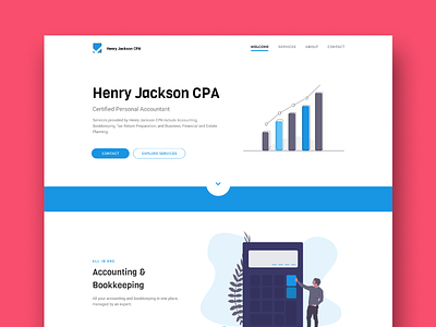 Henry Jackson, CPA accountant accounting blue branding chart cpa finance graph illustration ui undraw