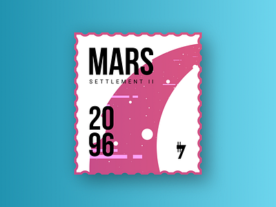 Mars 2096 Stamp drop shadow gradient gradients mars pink shadow space stamp stamp design warmup weeklywarmup