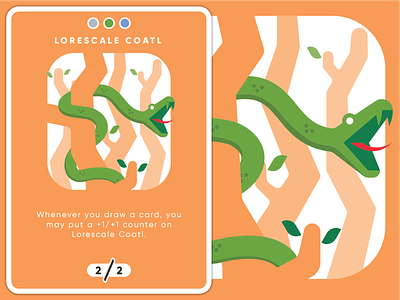 Lorescale Coatl card card game coatl flat flat vector forest game magic magic the gathering mtg nature snake trees