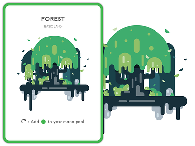 Forest card card game flat flat vector forest magic magic the gathering mana mtg nature trees