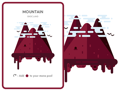 Mountain card card game flat flat vector magic magic the gathering mana mountain mtg nature