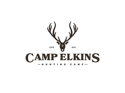 Camp Elkins branding creative deer deer logo design elk flat gfx graphics icon illustration illustrator inspiration logo logo design post typography vector