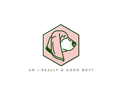 AM I? anxiety basset hound dog good boy logo