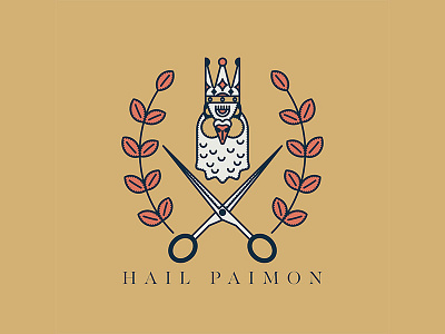 HAIL PAIMON crown design film hereditary horror illustration leaves movie pigeon scissors