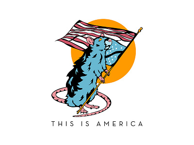 AMERICA america design flag illustration rat rats tattoo