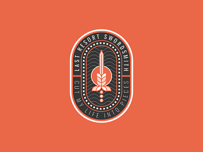 LAST RESORT SWORDSMITH badge brand branding illustration knife logo logo design sword swords typogaphy