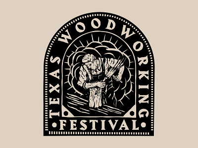 Texas Woodworking Festival - Arch Design badge badge logo badgedesign patch texas woodblock woodworking