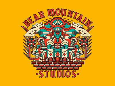 Bear Mountain Studios - RBR Design animal bear block brick drip drop eye flower glass globe hand mountain nature smoke snake spike surreal sword vintage water