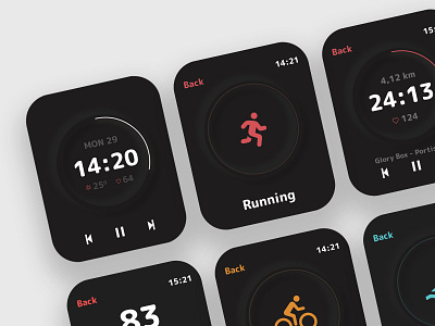 Smartwatch Time Tracker adobe apple apple watch design health heart running ui watch xd