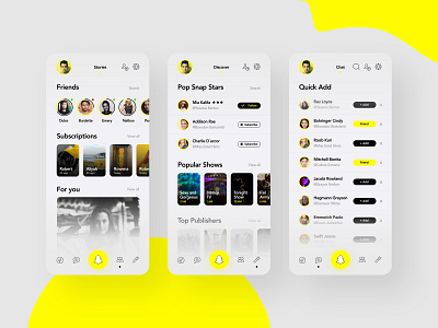 Snapchat Redesign App adobe app design ios kits snapchat ui