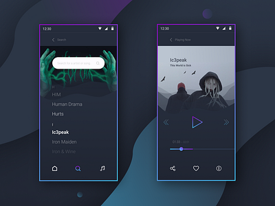 Music Player UX/UI colorful daily ui daily ui 009 daily ui challange design gradient music music player music player ui player ui shapes ui ux vector