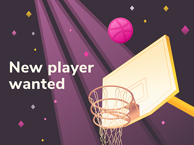 Dribbble invite basketball design dribbble gradient illustraion invitation invite pink play player vector vectorart violet