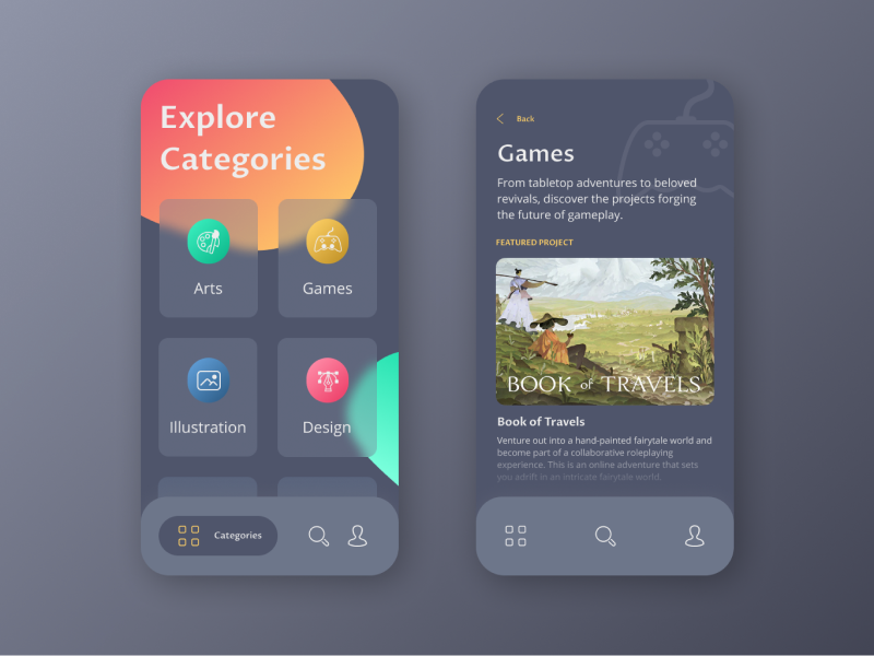 Crowdfunding campaign interface designconcept crowdfundingcampaign ux ui webdesign mobiledesign darkui darktheme dailyuichallenge dailyui mobileui