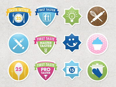 First Taste Badges badges gamification icons