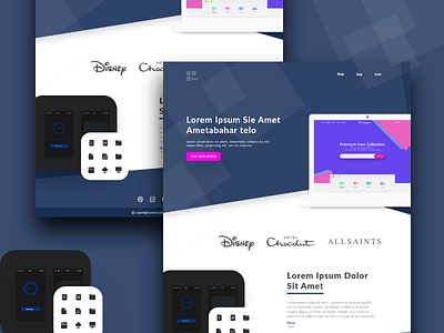 web branding blue brand clean dark design flat flat design font icon leanding page mobile mockup pink typography ui ux web website