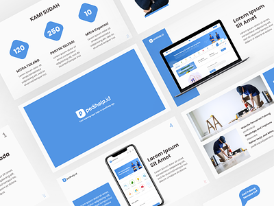 Pedihelp Presentation app blue branding clean design flat icon leanding page minimal simple typography ui ux web website