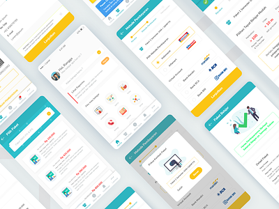 E-Learning Apps app applicaiton blue branding clean dark design flat icon illustration learning learning app minimal mobile simple typography ui ux web website