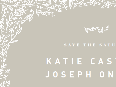 Save the Saturday floral invitation typography wedding