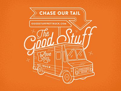 Mobile Tour T-Shirt Design delivery truck dog dog food illustration mobile tour orange truck tshirt vintage