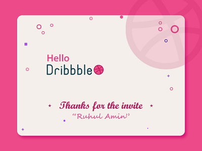 Hello Dribbble! 1st shot debut dribbble first flat hello illustration invitation shot