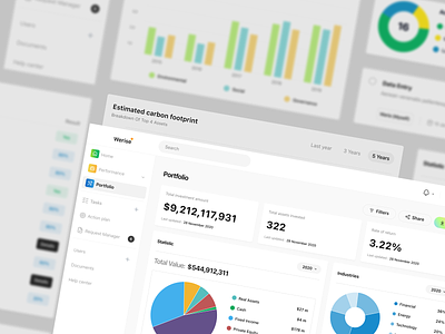 Fund Management Portfolio Dashboard analytics clean dashboard esg fintech fund manager private market saas uxdesign