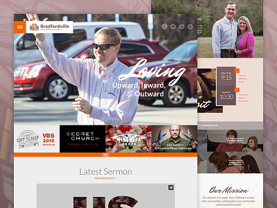 Church Homepage bradfordville church features header homepage interface ui web website